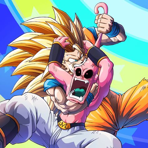 Goku SSJ3 vs Kid Buu card 2 [Bucchigiri Match] by maxiuchiha22 on DeviantArt Goku Vs Kid Buu, Kid Boo, Dark Pit Kid Icarus, Buu Dbz, Goku Ssj3, Kid Buu, Madara Wallpaper, Majin Boo, 7th Dragon