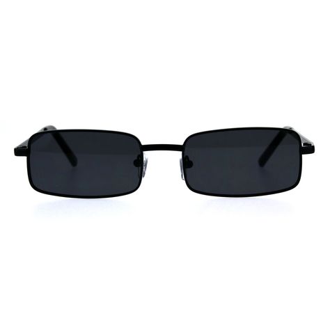 Amazon.com: Mens Retro Vintage Narrow Rectangular Pimp Metal Sunglasses All Black: Clothing Indie Sunglasses, 90s Glasses, Sunglasses Aesthetic, Mens Glasses Fashion, Weird Jewelry, Top Sunglasses, Stylish Glasses, Trendy Sunglasses, Metal Sunglasses