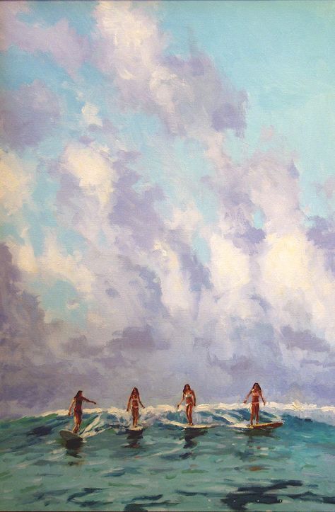 Best Friends by Ronaldo Macedo Paintings To Recreate Inspiration, Oil Painting Wall Art, Nature Painting Inspiration, Inspirational Pictures Art, Painting Wall Collage, Beach Theme Painting, Happy Art Paintings, Ocean Theme Art, Surfing Painting