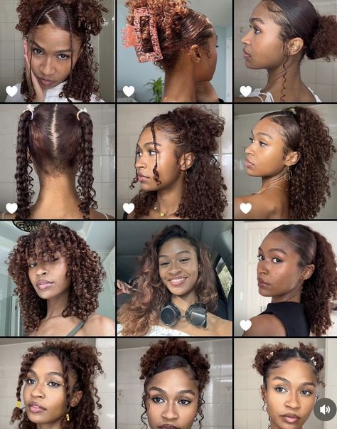 Curly Hair Styles Pictures, Curly Cute Hairstyles Natural Curls, Curly Hairstyles No Braids, Hairstyles With Natural Curly Hair, Natural Hair Styles Black Women Short, Short Hair Braids Hairstyles, Short Hair Two Braids, Hairstyles For Short Hair Curly Black, Curly Girl Hairstyles Black