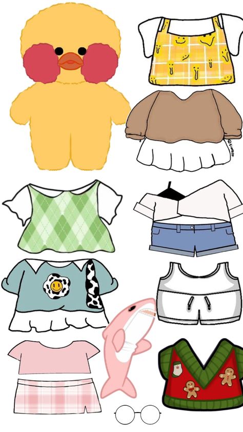 Paper Crafts Duck, Diy Paper Doll Clothes, Paper Doll Crafts Ideas, Duck Diy Craft, Diy Paper Dolls Ideas, Paper Crafts To Print, Paper Duck Template, Paper Duck Printable, Cute Paper Craft Ideas Diy Gifts