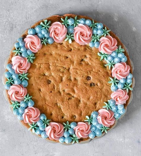 Hayley Cakes And Cookies, Classic Cookie Flavors, Engagement Cookie Cake, Anniversary Cookie Cake, Floral Cookie Cake, Back To School Cookie Cake, Mothers Day Cookie Cake, Flower Cookie Cake, Cookie Cake Decorating Ideas Birthdays