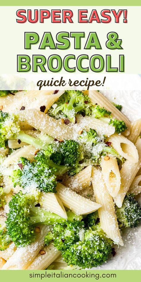 Enjoy this healthy pasta recipe with broccoli combination for a delicious and easy Italian dinner! It's so quick and it's a great way to get some vegetables in your diet. This Italian broccoli pasta recipe is full of flavor and can be on the table by the time the pasta is done boiling! Broccoli And Macaroni Italian, Garlic Veggie Pasta, Quick Broccoli Pasta, Italian Broccoli Pasta, Pasta Broccoli Garlic And Oil, Broccoli Ricotta Pasta, Broccolini Pasta Recipes, High Calorie Pasta Recipes, Broccoli Noodles Recipes