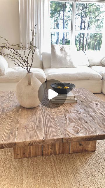 Sectional With Square Coffee Table, Rustic Coffee Tables Diy, Diy Coffee And End Tables, Diy Japandi Coffee Table, Diy Wood Coffee Table Rustic, Refinish Coffee Table Diy, Sectional End Table Ideas, Two Tone Coffee Table, Diy Coffee Table Wood