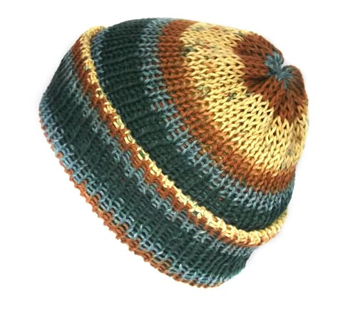 Blue and brown cotton beanie hat, skull cap beanie  #lelsloom #cottonbeanies #thecottoncollection #beaniehats #knittedhats Mechanical Loom, Yarn Beanie, Brown Beanie, Knitted Beanie Hat, Cotton Beanie, Colorful Accessories, Knitted Beanie, Edinburgh Scotland, Halter Tops