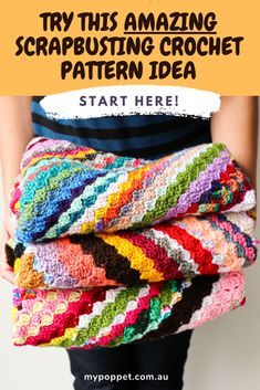 Make this stashbusting crochet throw. Use up those yarn scraps and make a colorful crochet throw with corner to corner crochet. #crochet #scrappy #scrapghan #crochetpattern #cornertocorner #cornertocornercrochet #babyblanketpattern #c2ccrochet Corner Crochet Blanket, Corner To Corner Crochet Blanket, Scrap Yarn Projects, Crochet Zig Zag, Making Blankets, Scrap Crochet, Zig Zag Crochet, C2c Crochet Blanket, Handmade Blankets