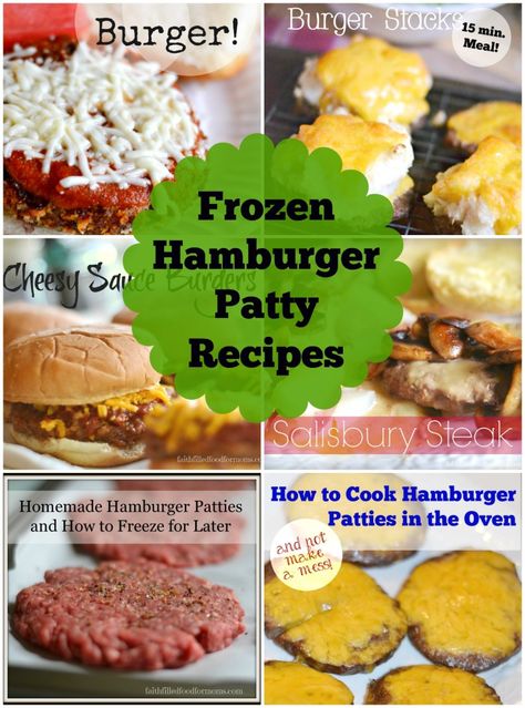 You can make more than just a plain old hamburger out of hamburger patties ~ Frozen Hamburger Patty Recipes Hamburger Patties Meals, Hamburger Patty Recipes, Frozen Burger Patties, Cooking Burgers, Homemade Hamburger Patties, Burger Patty Recipe, How To Cook Hamburgers, Hamburger Recipes Patty, Hamburger Patty