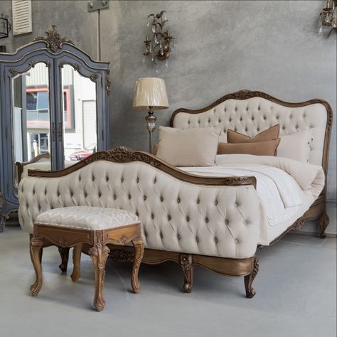 Introducing our exquisite French-style queen bed, fit for royalty and designed to elevate your bedroom to regal heights. Crafted with meticulous attention to detail, this majestic bed features ornate carvings, elegant curves, and luxurious upholstery. Available both in-store and online, indulge in luxury and style with our French-style bed today. #frenchstylebedroom #sydneyhomedecor #sydneyinteriors #luxuryhomeliving #eleganthome #frenchelegance #homeiswhereyourheartis #newarrivals #bedroo... Modern French Bedroom Decor, French Chic Bedroom, Modern French Bedroom, French Bedroom Decor, French Style Bed, French Style Bedroom, Interior Furniture Design, Black Bedroom Decor, New Ceiling Design