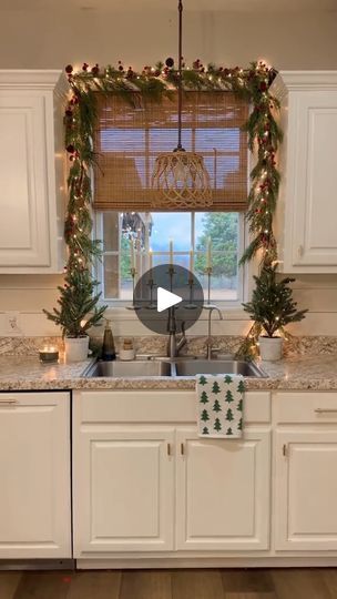 381K views · 1.2K reactions | Our Cozy Christmas window! Doing this transition | Morgan Winton | Morgan Winton · Original audio Christmas Kitchen Window, Kitchen Window Decor, Pinecone Garland, Christmas Apartment, Cozy Christmas Decor, Decorating For Christmas, Christmas Window Decorations, Green Garland, Berry Garland