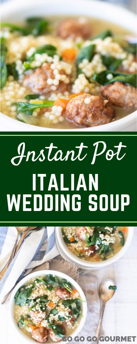 Italian Wedding Soup Authentic, Instant Pot Italian Wedding Soup, Instant Pot Italian, Italian Wedding Soup Recipe, Instant Pot Soups, The Best Soup, Soup Appetizers, Instant Pot Soup Recipes, Wedding Soup