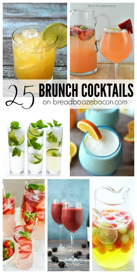 Brunch without booze is a sad, late breakfast.  So let's grab a drink from these 25 Brunch Cocktails and day drink! Breakfast Drinks With Alcohol, Bread Booze Bacon, Breakfast Cocktails, Recipes Brunch, Boozy Brunch, Brunch Drinks, Alcoholic Cocktails, Sazerac, Brunch Time