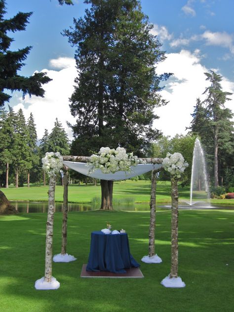 birch chuppah 36.1 by ZCallas, via Flickr Birch Chuppah, Chuppah Decor, Wooden Arch, Decor Themes, Organic Wedding, Alder Wood, Jewish Wedding, How Many People, Wedding Arch