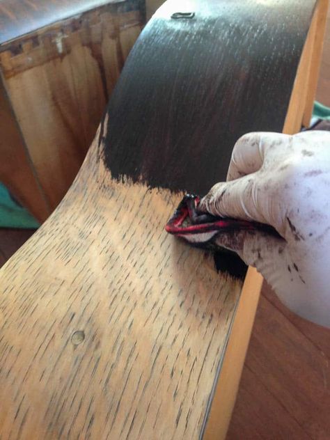 How to Use Gel Stain (over finished or unfinished wood) • Refresh Living Varathane Wood Stain Early American, How To Darken Stained Wood, Grey Gel Stain Over Honey Oak, How To Stain Over Stained Wood, Wax Stains On Wood, How To Use Gel Stain Over Existing Stain, General Finishes Gel Stain On Oak, Staining Painted Wood, Sealing Wood Furniture