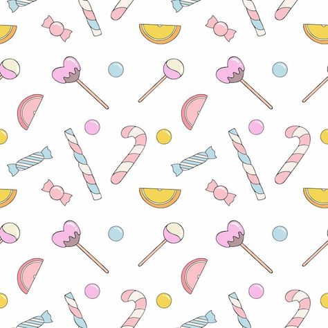 Download this Premium Vector about Endless seamless background with sweets and candies. Lollipops and candies on a white background. Wallpaper for sewing clothes, printing on fabric, packaging paper., and discover more than 15 Million Professional Graphic Resources on Freepik Sweets Background Design, Tailoring Wallpaper, Sweets Background, Diy Eid Gifts, Background Sweet, Candy Background, Candy Drawing, Presentation Pictures, Candy Pictures