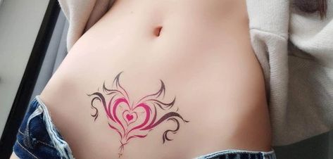 Belly Tattoos, Belly Tattoo, Tattoos For Girls, 4 Tattoo, Stomach Tattoos, Temporary Tattoo Stickers, Belly Workout, Piercing Tattoo, Creative Tattoos