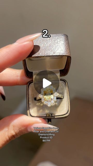 Yellow Sappire Deco Pear and Emerald Cut Diamond Ring Boyfriend Test, Traditional Engagement Ring, Instagram Boyfriend, Engagement Ring Ideas, Art Deco Rings, Deco Rings, Vintage Inspired Engagement Rings, Emerald Cut Diamond Ring, Vintage Inspired Art