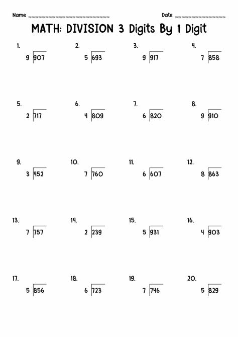 Grade Seven Math Worksheets, 5th Grade Division Worksheets, Fourth Grade Math Worksheets, 4 Grade Math Worksheets, 4th Grade Division Worksheets, 4th Class Maths Worksheet, Grade 4 Maths Worksheets, Maths Worksheets Grade 4, Long Division Worksheets 4th Grade