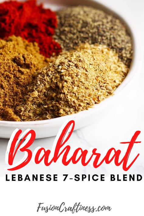 Baharat Spice Blend Recipe, Middle Eastern Spices, Middle Eastern Spice Blend, Baharat Spice Blend, 7 Spice Recipe, 7 Spice, Homemade Dry Mixes, Homemade Spice Mix, Middle East Recipes