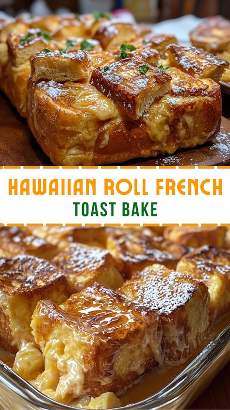 Sweets & Bakes: Muffins, Cakes & Pies: Hawaiian Roll French Toast Bake French Toast Recipe With Hawaiian Rolls, Monkey Bread Hawaiian Rolls, Easy Breakfast Dessert Ideas, Brunch For A Party, Overnight French Toast Casserole With Hawaiian Bread, Brown Sugar Bacon Kings Hawaiian French Toast Bake, Hawaiian Roll Uses, French Toast Made With Hawaiian Rolls, French Toast With Hawaiian Bread