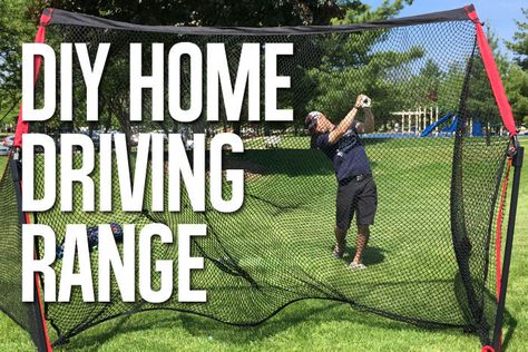 Chances are you've already read our uber-popular article on how to build a home golf simulator for under $2,000, but now the weather is finally warming up and it's time to move your practice sessions… Diy Golf Net, Golf Diy Projects, Backyard Golf, Home Golf Simulator, Simulator Room, Backyard Sports, Golf Simulator Room, Golf Practice Net, Golf Driving Range