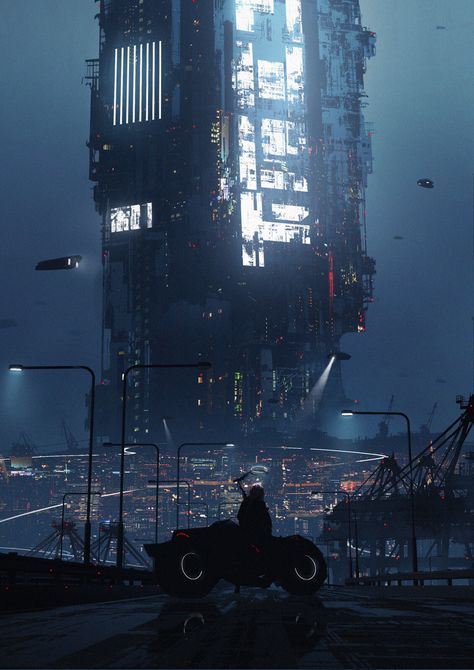 Sci-fi, Astero . on ArtStation at https://www.artstation.com/artwork/KO6Xb4 Ville Cyberpunk, Art Cyberpunk, Sci Fi City, New Retro Wave, Cyberpunk City, Arte Cyberpunk, Cyberpunk Aesthetic, Concept Ships, Futuristic Art