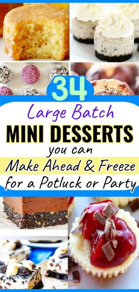 Easy Mini Desserts, Easy Mini Desserts Recipes, Mini Dessert Easy, Lemon Desserts Easy, Finger Desserts, Mini Dessert Recipes, Potluck Desserts, Dessert Bites, Make Ahead Desserts