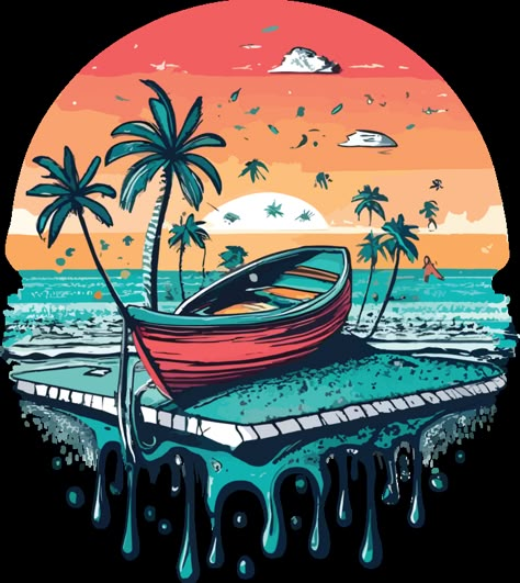 Beach Logo Design Inspiration, T Shirt Design Template Graphics, Beach T Shirts Design, Summer Logo Design, Graphic Design Png, Bob Marley Painting, T Shirt Vector, Beach Vector, Diani Beach