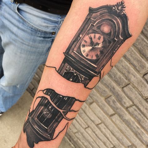 Grandfather Clock Tattoos, Grandfather Clock Tattoo Design, Grandfather Tattoo Memories, Grandfather Clock Tattoo, Grandfather Tattoo, Grand Pere, Clock Tattoos, Memory Tattoos, In Loving Memory Tattoos