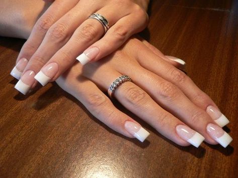 Spanish French Tip, Y2k French Nails, Thick French Tip Nails, White Tip Nails, French Tip Nail Designs, French Manicure Nails, French Tip Acrylic Nails, French Acrylic Nails, Manicure Nails