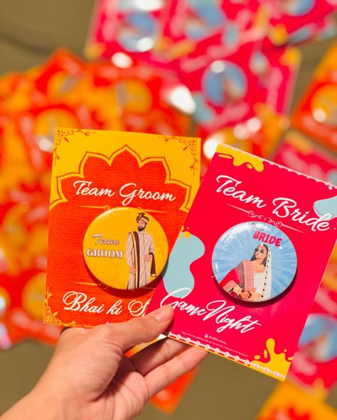 PERSONALIZED BADGES [Explore page, Explore more, personalized badges, team groom, team bride] Groom Pin, Sangeet Night, Team Groom, Personalised Badges, Custom Chocolate, Outdoor Wedding Decorations, Team Bride, Pin Badges, Bride Groom