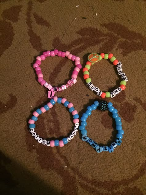 Candy Bracelet Ideas Rave, Candy Rave Bracelets, Simple Kandi Ideas, Rave Bracelets Ideas, Rave Candy Bracelets Ideas, Kandi Sayings, Kandi Phrases, Kandi Ideas Words, Kandi Bracelets Rave