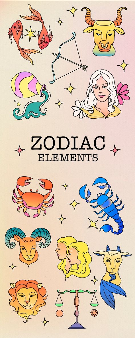 Zodiac Signs Tarot Cards, Zodiac Signs Illustration, Wallpaper S23 Ultra, Horoscope Elements, Horoscope Illustration, Zodiac Sign Illustration, Black And White Doodles, Horoscope Design, Pony Gold