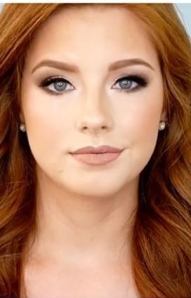 Wedding Makeup For Redheads With Blue Eyes, Wedding Make Up For Red Hair, Makeup For Auburn Hair And Green Eyes, Pageant Makeup For Redheads, Wedding Makeup Redhead Blue Eyes, Wedding Make Up For Red Heads, Wedding Makeup For Hazel Eyes Red Hair, Formal Makeup For Redheads, Bridesmaid Makeup For Redheads