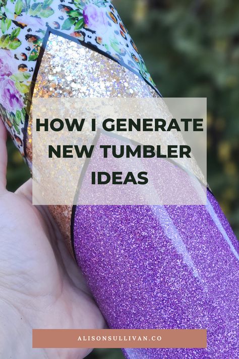 Let me walk you through how you can generate endless tumbler ideas even if you're feeling stuck. This repeatable process will help you create new ideas anytime you need them. Click here to see how I generate new tumbler ideas! Diy Tumbler Cups Ideas, Glitter And Vinyl Tumbler Ideas, Resin Tumbler Tutorial, How To Make Tumblers With Epoxy, Vinyl Tumblers Ideas, Resin Cups Ideas, Peekaboo Tumbler Ideas, Diy Epoxy Tumbler, Crystalac Tumblers For Beginners