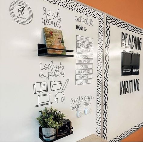 Classroom Fridge, Classroom Decoration Ideas, Classroom Whiteboard, Teaching Classroom Decor, Elementary Classroom Themes, Middle School Classroom Decor, Ideas For Teachers, Classroom Makeover, Elementary Classroom Decor