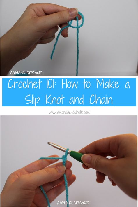 How to Make a Slip Knot and Chain Crocheting Basics, Slip Knot Crochet, Crochet Start, Amanda Crochets, How To Start Crochet, Magic Circle Crochet, Crochet Bloggers, Crochet 101, Crochet Beginner