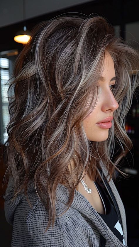 25 Silver Hair Color Ideas for an Easy, Chic Look Grey Hair Transformation, Grey Hair Inspiration, Brunette Hair With Highlights, Silver Hair Color, Blending Gray Hair, Gray Hair Highlights, Grey Hair Color, Hair Inspiration Color, Hair Color Trends