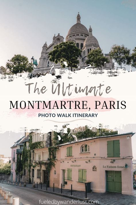 The ultimate self-guided photography walk through Montmartre, Paris to capture the dreamiest photos. Along the way, you’ll pass charming Montmartre cafes, artists painting in Place du Tertre, and views of Sacre Coeur everywhere. Includes fun stops and things to do, as well as the prettiest Montmartre streets that you can’t miss. Whether you visit during day or night, you are sure to swoon at the views over Paris. France Honeymoon, Paris In January, Iceland Honeymoon, Ireland Honeymoon, Place Du Tertre, Tour Of Italy, Europe Honeymoon, Greece Honeymoon, Italy Honeymoon