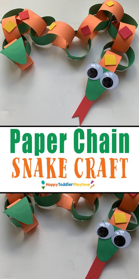 Reptiles Crafts Preschool, Reptile Crafts Preschool Free Printables, Snake Art For Preschoolers, Snake Art And Craft For Preschool, Pattern Snakes Preschool, Paper Chain Snake, Treasure Chest Craft, Snake Craft, Tent Craft