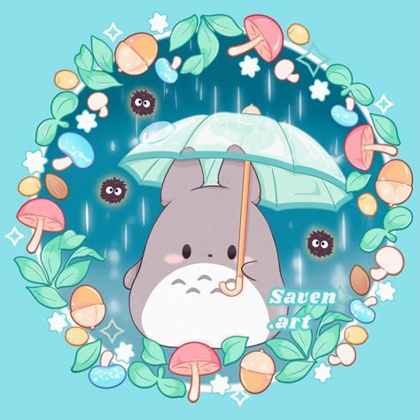 Draw Totoro, Totoro Art, Arte Do Kawaii, Images Kawaii, Ghibli Artwork, Kawaii Illustration, 카드 디자인, Cute Animal Drawings Kawaii, Studio Ghibli Art