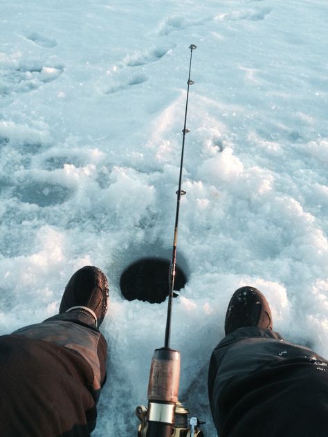 Ice fishing on Valentine's Day! Winter Hunting Aesthetic, Ice Fishing Photography, Ice Fishing Aesthetic, Fishing Aesthetic, Fishing In Alaska, Fishing In Canada, District 4, Alaska Fishing, Winter Fishing