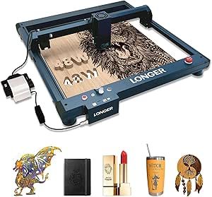 Laser B1 40W Laser Engraving Machine, with a Working Speed of up to 600MM/S, Suitable for DIY of Wood, Metal, Paper, Acrylic, Glass, Leather and Other Materials. Work Area 17.72x17.32 inches Smart Home Gadgets, Amazing Gadgets, Engraving Tools, Laser Engraving Machine, Engraving Machine, 3d Laser, App Control, Graphic Arts, Mac Os