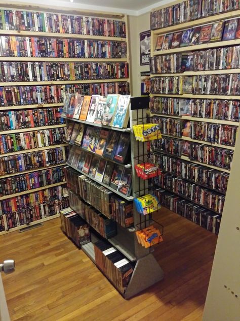 Movie Memorabilia Room, Dvd Collection Display, Video Store Aesthetic, Alex Approximately, Dvd Storage Ideas, Movie Storage, Collection Room, Vinyl Aesthetic, Physical Media