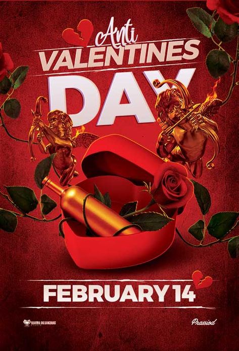 Valentine's Day Poster Design, Valentines Flyer, Fast Food Advertising, Valentines Day Flyer, Valentine Poster, Free Psd Flyer Templates, Valentines Day Poster, Flyer Free, Free Psd Flyer