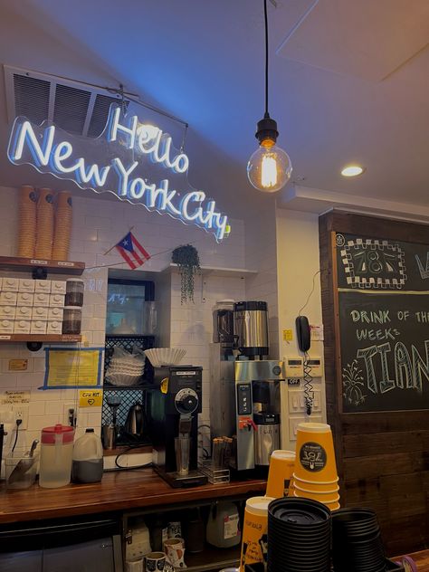 nyc new york coffee shop hello new york New York Coffee Shop, Moodboard Cafe, Brooklyn Coffee Shop, Nyc Coffee Shop, New York Coffee, Cafe New York, New York Vibes, Cute Coffee Shop, 2025 Mood