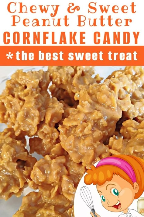 Peanut butter cornflake candy is our favorite treat. Crunchy cornflakes combined with a peanut butter fudge-like mixture are chewy goodness. Haystacks Recipe With Cornflakes, Recipes Using Dark Karo Syrup, Peanut Butter And Corn Flakes, Peanut Butter Frosted Flakes Treats, Peanut Butter Balls With Corn Flakes, Cornflake Candy Peanut Butter, Peanut Butter Clusters Corn Flakes, Corn Flake Peanut Butter Clusters, Peanut Butter Corn Flakes Treats