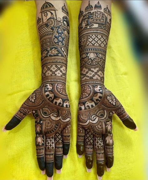 Full Hand Mehandi Designs Indian Bridal, Traditional Mhendi Design, Mehandi Designs For Hands For Bride, Mehendi Engagement Designs, Mehendi Designs Bride, Indian Bride Mehendi Designs, Traditional Mehndi Designs Indian Bridal, Mehandi Designs Bridal Marriage, Mehandi Design For Bride Wedding Mehndi