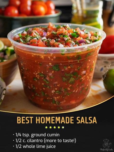 The Pioneer Woman - Ree Drummond | BEST HOMEMADE SALSA EVER 😋😋 Don't Lose This | Facebook Best Homemade Salsa, Mexican Salsa Recipes, Homemade Salsa Recipe, Salsa Guacamole, Chef Gordon, Salsa Recipes, Jamie Oliver Recipes, Homemade Salsa, Grandmas Recipes