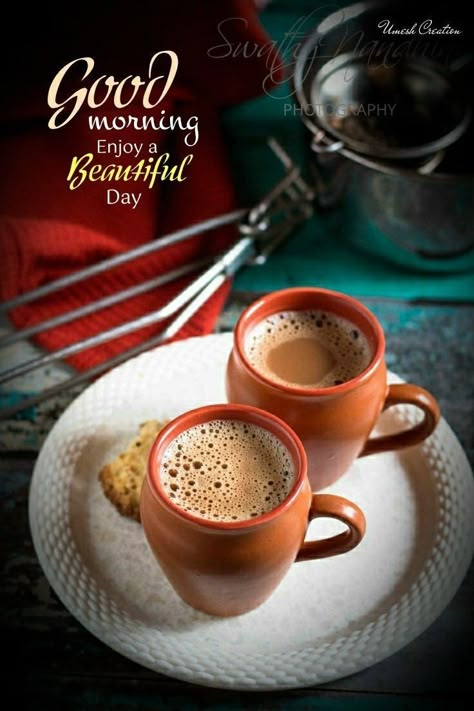 Chocolate Tea Recipe, Good Morning With Tea, Two Cups Of Tea, Masala Chai Recipe, Mint Tea Recipe, Tea Masala, Chai Time, Tea Images, Good Morning Tea