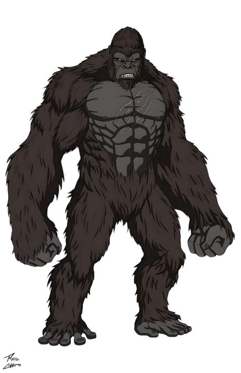 Kong Drawing, King Kong Skull Island, Models Without Makeup, Gorilla Art, Kong Art, Godzilla Art, King Kong Art, Phil Cho, King Kong Vs Godzilla